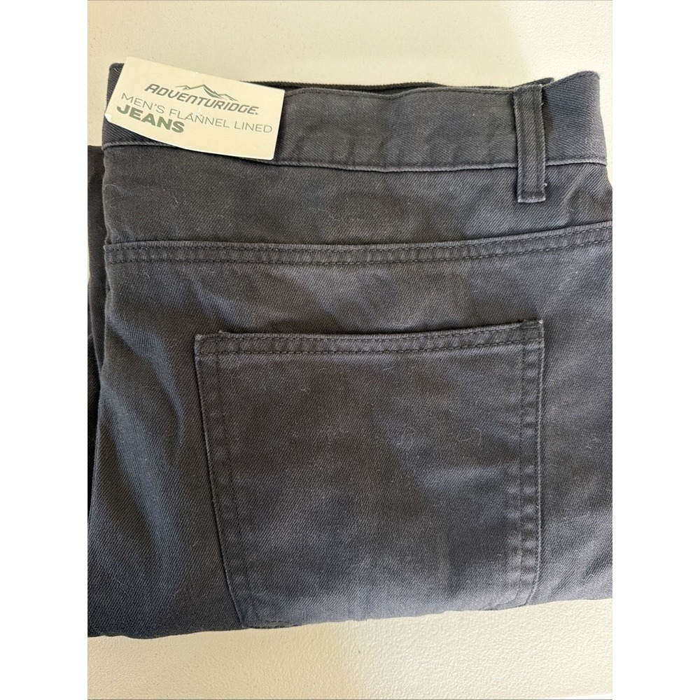 Adventuridge Mens Flannel Lined Jeans 38x32 NWT Dark Gray Plaid Insulated Pants